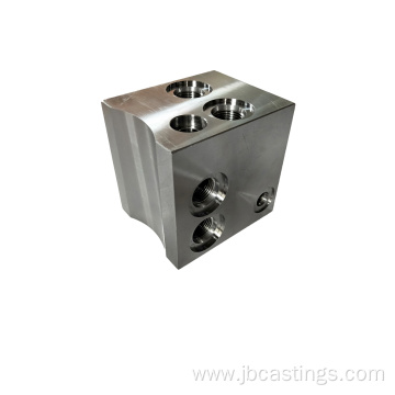 Steel Block CNC Machined Hydraulic Oil Valve Port